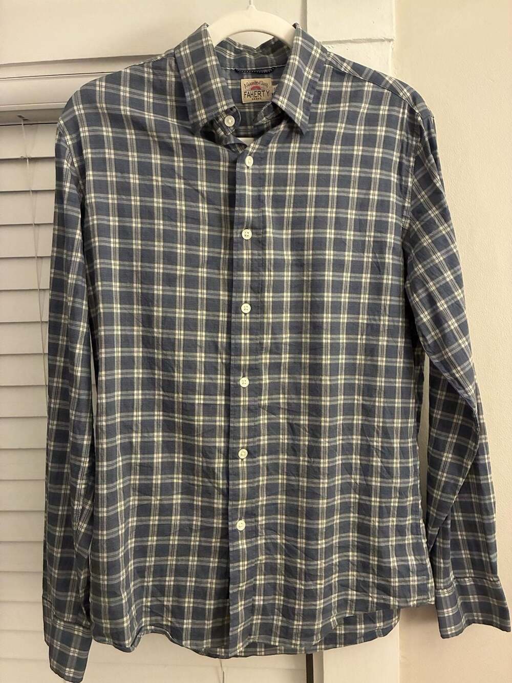 Faherty Movement Plaid Long Sleeve Button Down Shirt Size S